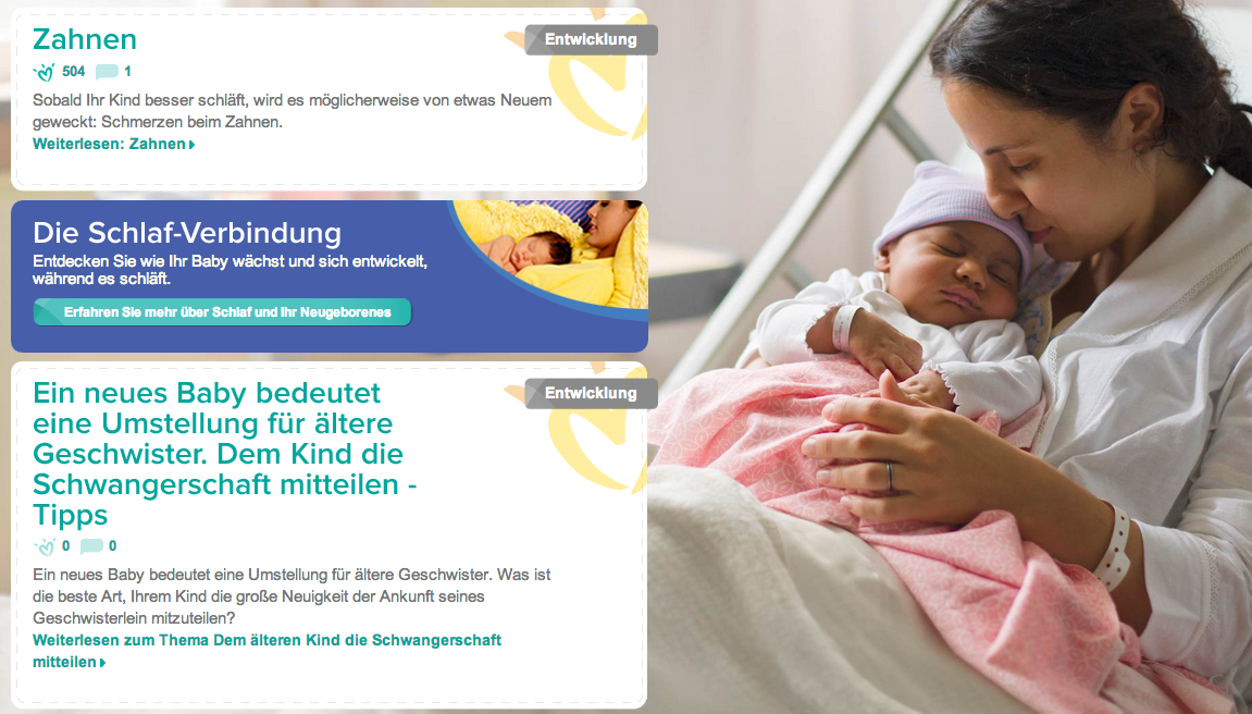 Pampers Webseite