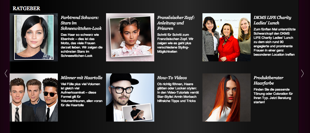 Schwarzkopf Webseite