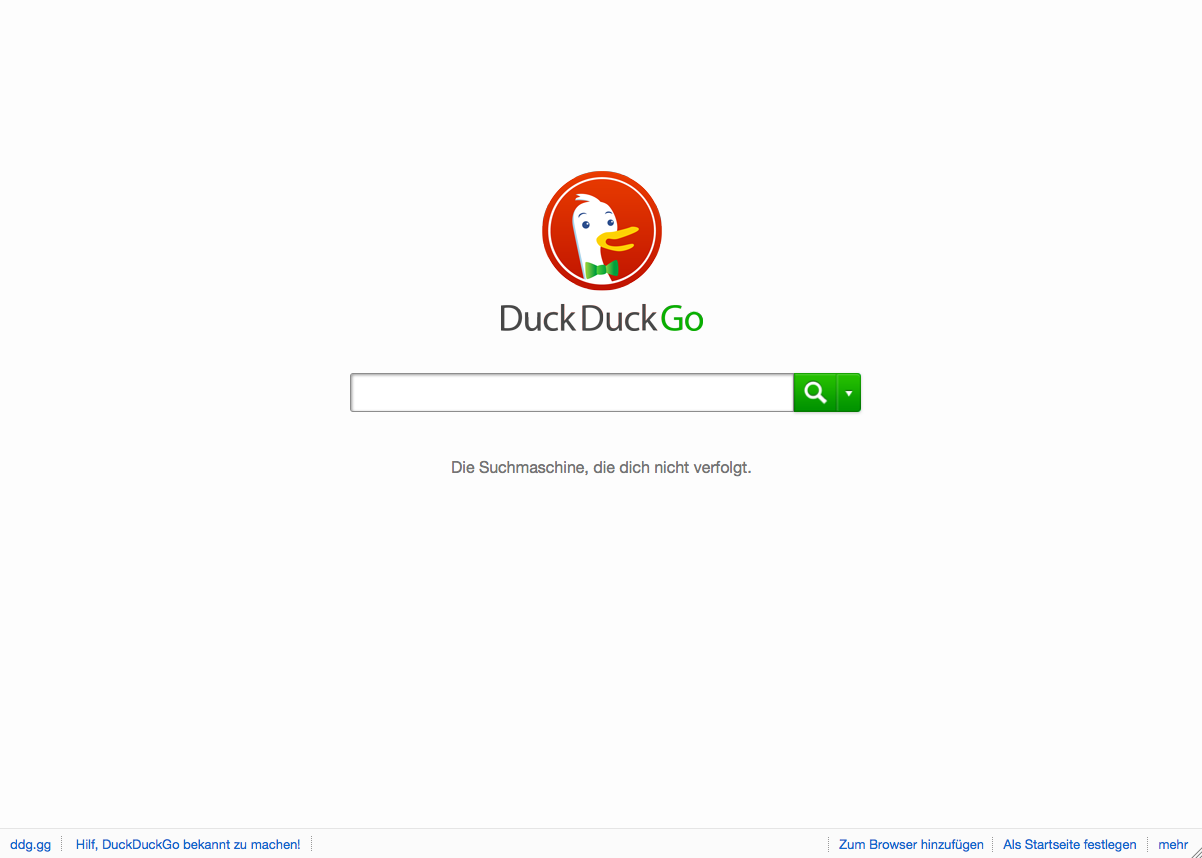 DuckDuckGo Startseite 6.5.2014