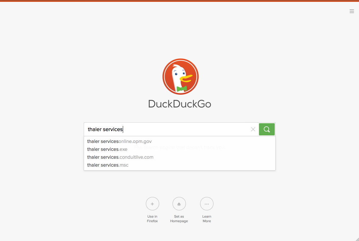 DuckDuckGo Sucheingabe