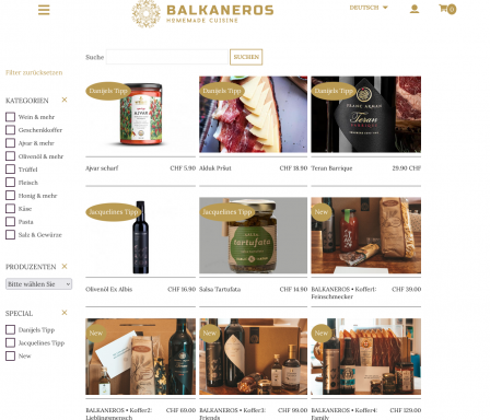 Screenshot shop.balkaneros.ch